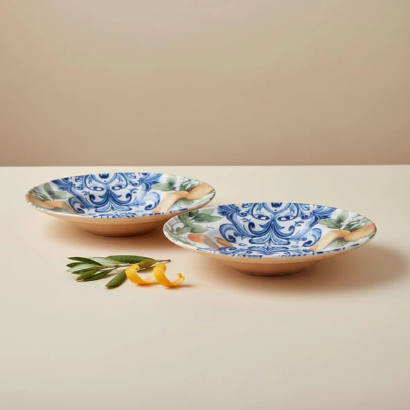 GÜRAL PORSELEN Reno  2 Adet 26 cm Salata Servis & Makarna Kasesi 55501 - Resim 4