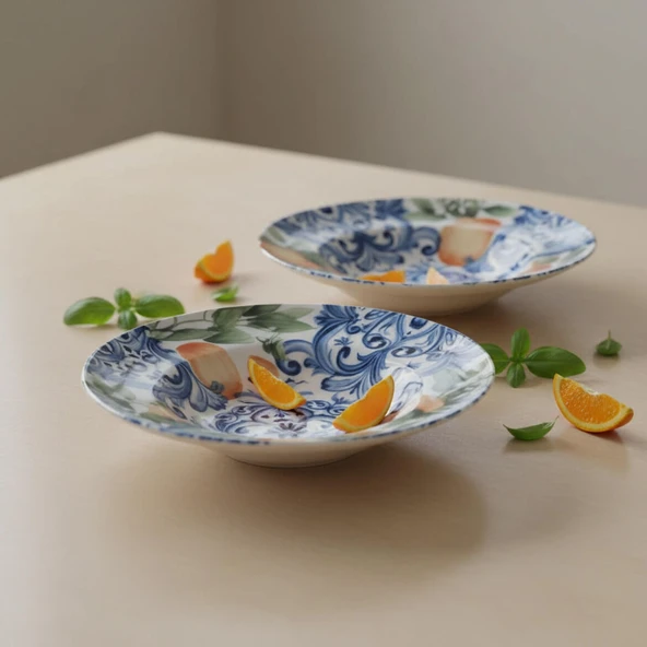 GÜRAL PORSELEN Reno  2 Adet 26 cm Salata Servis & Makarna Kasesi 55501 - Resim 2