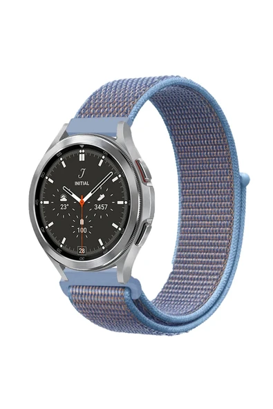 Watch 22mm Hasırlı Cırtcırtlı Kordon - Mavi-(5796) ürün görseli 1