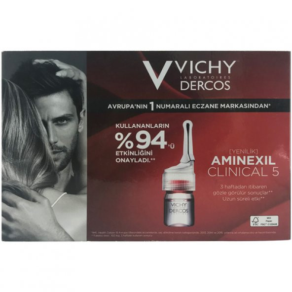 Vichy Dercos Aminexil Clinical 5 Erkek 21 x 6 ml - 1