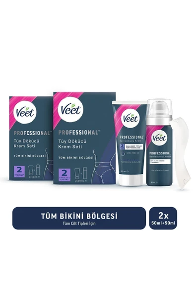 Veet Professional Bikini Bölgesi Tüy Dökücü Krem Seti 50 + 50 ml 2 Adet ürün görseli 1