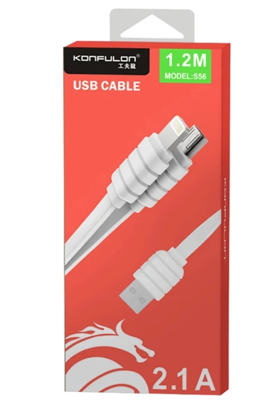 S56 2in1 (Lightning-Micro USB) Kablo 1.2M 2.1A-(5796) - Resim 2