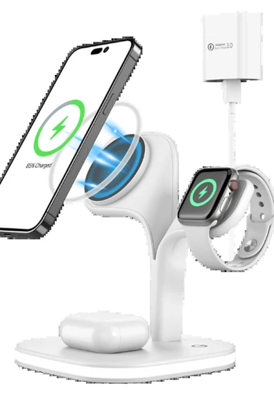 YM-UD22 Kablosuz Şarj Masaüstü Set - Beyaz-(5796) ürün görseli 1