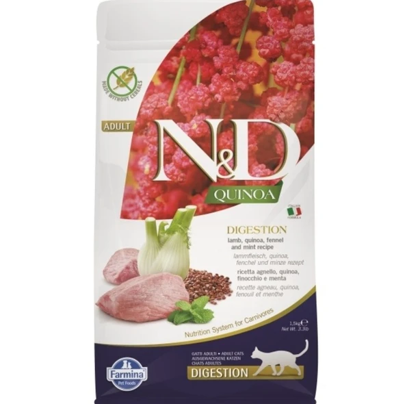 N&D Quinoa Digestion Adult Kuzulu Kinoalı Yetişkin Kedi Maması 1.5 Kg ürün görseli 1