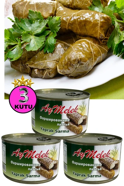 Yaprak Sarma (3 KUTU) Yerli Üretim 400 gr Doğal Besin Deposu Hazır Yemek ürün görseli 1