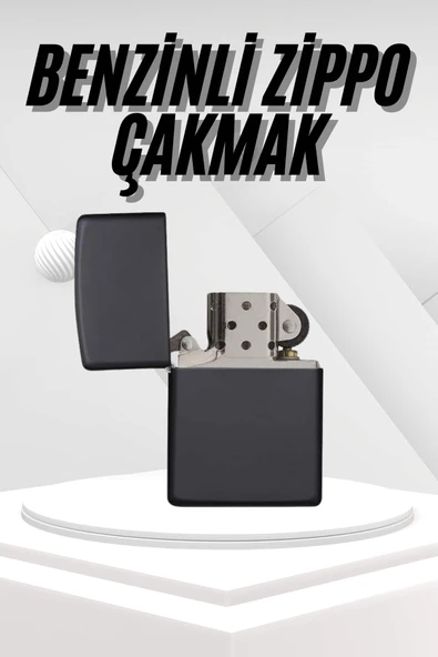 Hediyelik Zarif Zippo Model Siyah Benzinli Çakmak ürün görseli 1