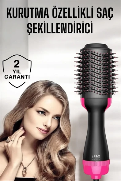 1200 Watt Gücünde, Negatif İyon Teknolojili, 3 Isı Kademeli Fön Tarağı - Resim 2