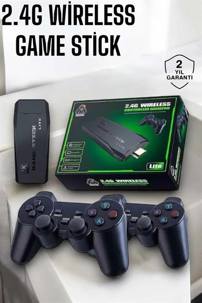 Atari Oyun Konsolu 2000 Oyunlu Game Stick 2.4G Wireless - Resim 4