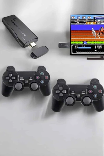 Atari Oyun Konsolu 2000 Oyunlu Game Stick 2.4G Wireless - Resim 2