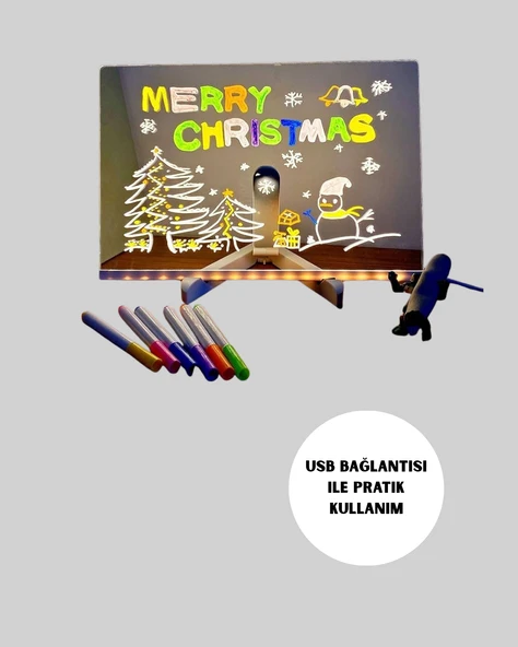 Çocuklar ve Yetişkinler İçin USB LED Işıklı Çizim Panosu - Resim 2