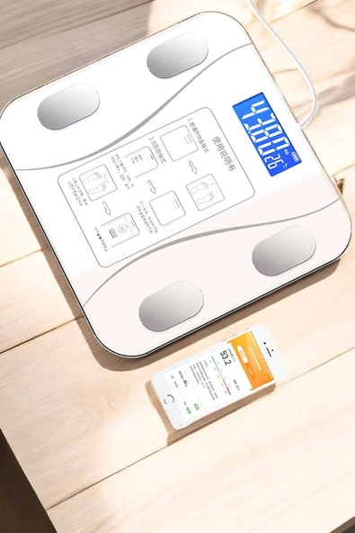 Akıllı Tartı Bluetooth Bağlantılı Yağ Ölçebilen Tartı Yeni Nesil - Resim 3