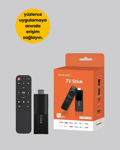 Android TV Stick 4K Ultra HD Görüntü Destekli - Resim 3