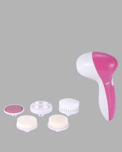 5 Başlıklı Yüz Masaj Aleti – Cilt Temizleme, Peeling, Siyah Nokta ve Gözenek Bakımı - Resim 5