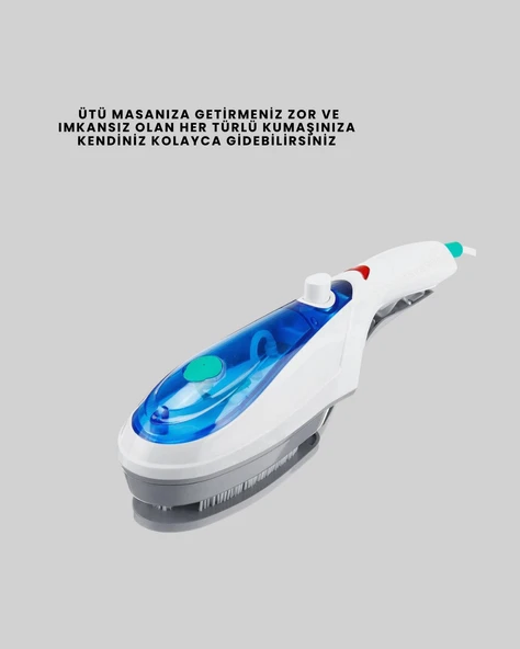 Taşınabilir Buharlı Ütü 1500W | Giysilerde Yanık Bırakmaz, Kokuyu Giderir - Resim 3