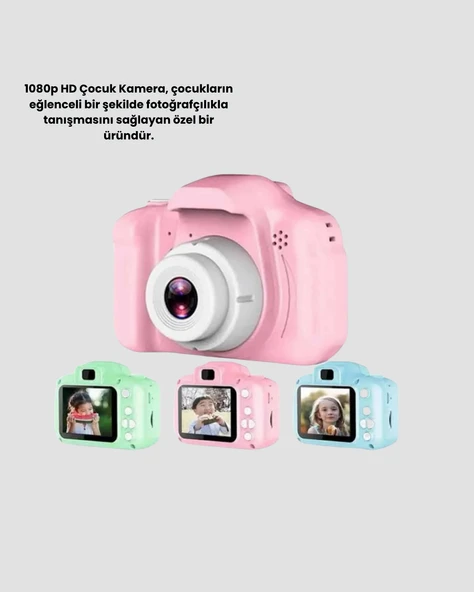 Pembe Mini 1080p HD Çocuk Kamera – 8MP, Video Kaydı,TF Kart Destekli - Resim 3
