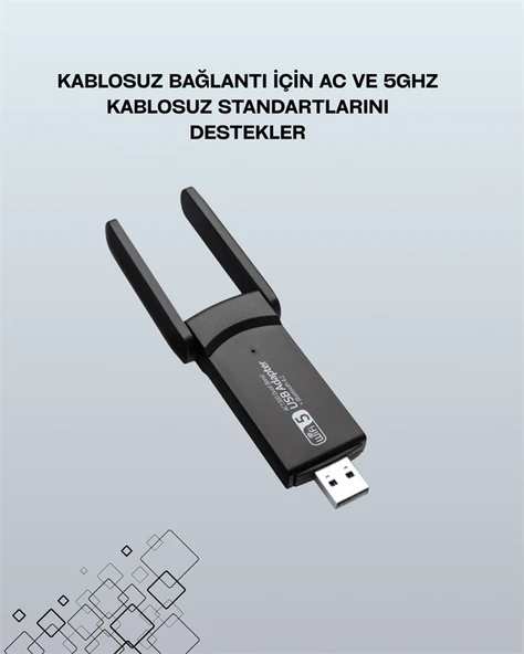USB 3.0 Wireless Adaptör – 2.4GHz & 5GHz Destekli - Resim 2