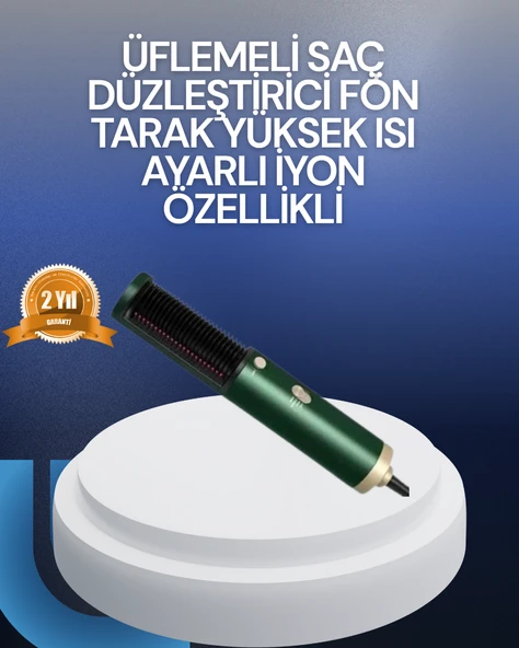 Saç Kurutma, Düzleştirici ve Tarak Tek Cihazda – 3 Kademeli Isı Ayarı - Resim 2
