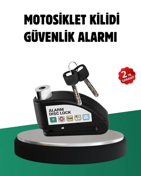 Titreşim Sensörlü Alarm Disk Kilidi Motosiklet Scooter Bisiklet ürün görseli 1