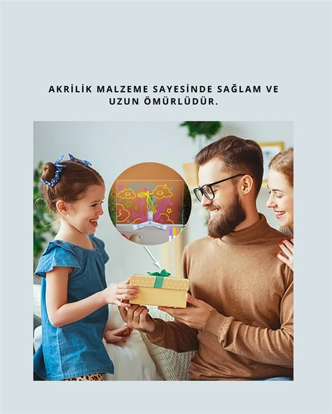 Çocuklar İçin Renkli LED Mesaj Tahtası – Neon Kalemli, Eğlenceli ve Yaratıcı Yazı Panosu - Resim 2