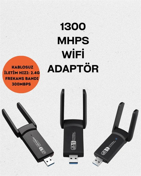 Realtek Chipsetli 5G Destekli Yüksek Hızlı Ağ Adaptörü - Resim 2