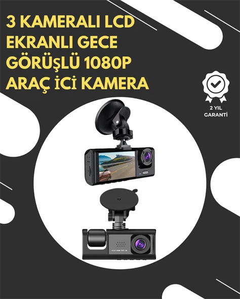 G-Sensör ve Hareket Algılama Destekli 1080p Araç İçi Güvenlik Kamerası ürün görseli 1