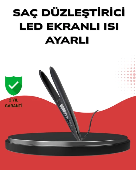 A Kalite Orijinal 2025 Isı Ayarlı Titanyum Seramik Plakalı Profesyonel Saç Düzleştirici ürün görseli 1