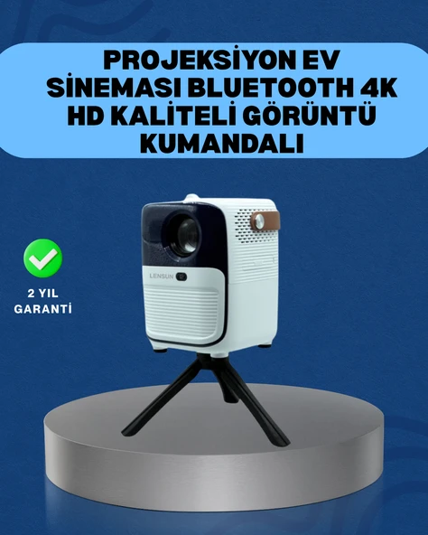 Ultra HD Çözünürlüklü Taşınabilir Projektör – 1920x1080 Piksel Görüntü Kalitesi (Kopya) ürün görseli 1