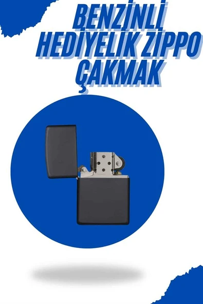 Siyah Kutulu Metal Çakmak Benzinli Hediyelik Eşya - Resim 2