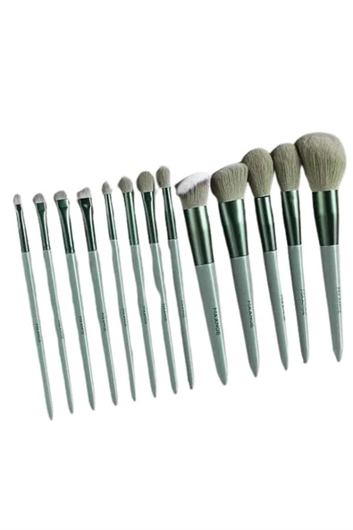 13 Parça Taşınabilir Kılıflı Profesyonel Makyaj Fırça Seti Pudra Allık Fondöten Fırçası - Resim 3