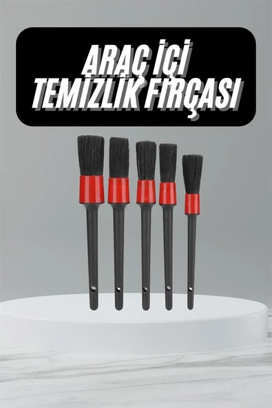 5 Adet Oto Detaylı Temizleyici Araç İçi Temizlik Fırça Seti Koltuk Döşeme Kapı Toz Alma Fırçası - Resim 2