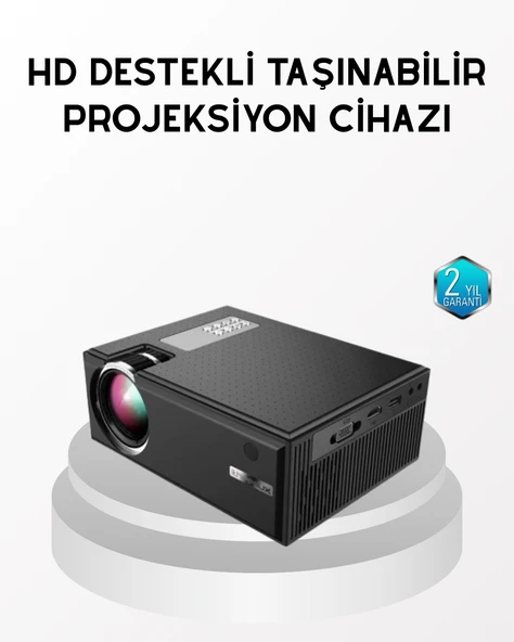 Full HD 1080p Projeksiyon Cihazı Taşınabilir LED Teknolojili ve HDMI Uyumlu - Resim 2