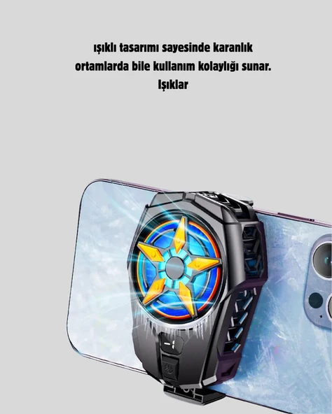 Oyun Telefonu Soğutucu Fan – Şarjlı, Sessiz ve Kompakt Mobil Soğutma Cihazı - Resim 4