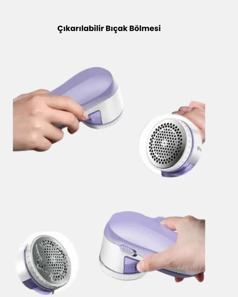 USB Şarjlı Tiftik Temizleyici – Kolay Temizlenen Hazne ve Bıçak, Taşınabilir - Resim 5