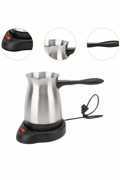 Paslanmaz Çelik Türk Kahvesi Makinesi 6 Fincan Kpasiteli Elektrikli Cezve - Resim 4