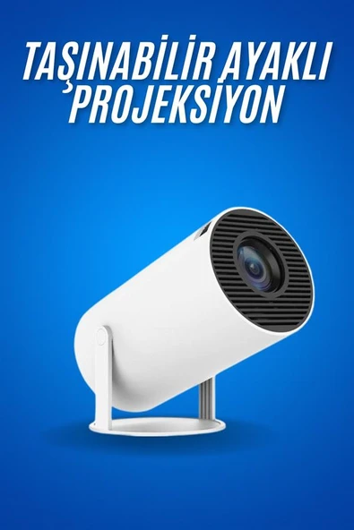 Sinema Projektörü Android HDMI USB WİFİ Ses Çıkışlı Ayaklı Projeksiyon Taşınabilir - Resim 3