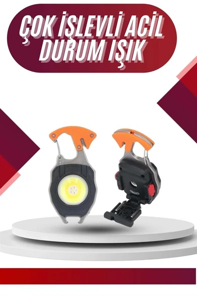 7 Modlu Mini Led Lamba Anahtarlık USB Şarjlı Kamp İçin Taşınabilir - Resim 2