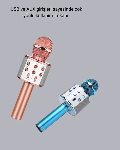 Bluetooth Karaoke Mikrofon – Yüksek Ses Kalitesi, Yankı Efektli, Uzun Ömürlü Pil - Resim 3