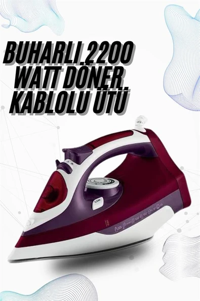 Buharlı Kablolu Ütü 2200 Watt Kireçlenme Önleyici Şok Buharlı - Resim 3