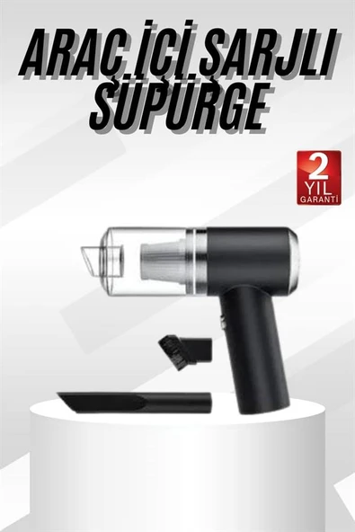 Yeni Nesil Mini Vakumlu Araç Süpürgesi El Süpürgesi Şarjlı - Resim 2