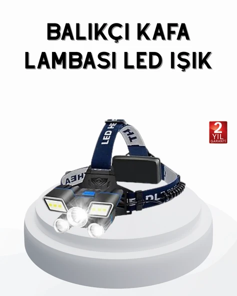 Profesyonel Şarjlı LED Far – IPX5 Suya Dayanıklı, 4 Işık Modu, Hareket Sensörlü - Resim 2