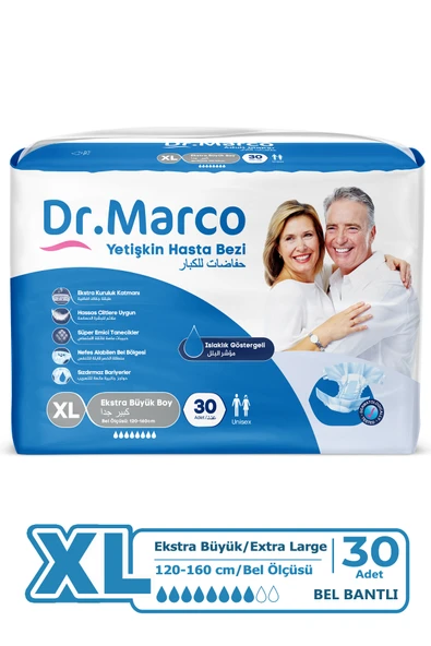 DR.MARCO Belbantlı Tekstil Yüzey Hasta Bezi Xl Extra Large 30 Adet ürün görseli 1