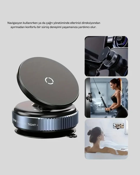 Vakum Adsorpsiyonlu Manyetik Telefon Tutucu Güçlü N52 360° Evrensel Uyumluluk - Resim 5