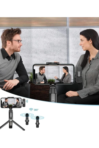 K9 Type-C Uyumlu Mikrofon - Siyah-(5796) - Resim 2