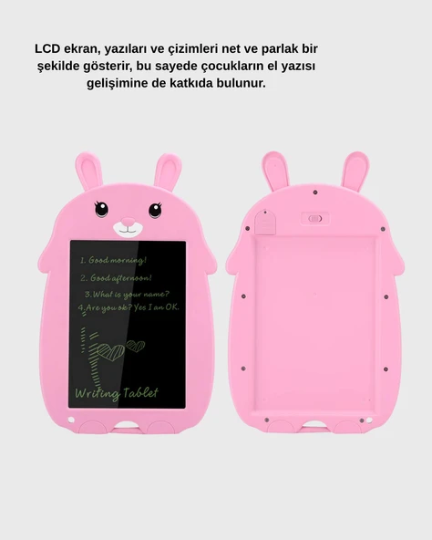 Esnek LCD Çizim Tableti Kağıtsız Yazı Tahtası Tek Tuş Silme Düğme Pilli - Resim 5