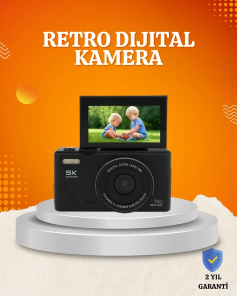 75MP 5K Video Destekli Dijital Kamera 18x Zoom Çok Eksenli Stabilizasyon ürün görseli 1