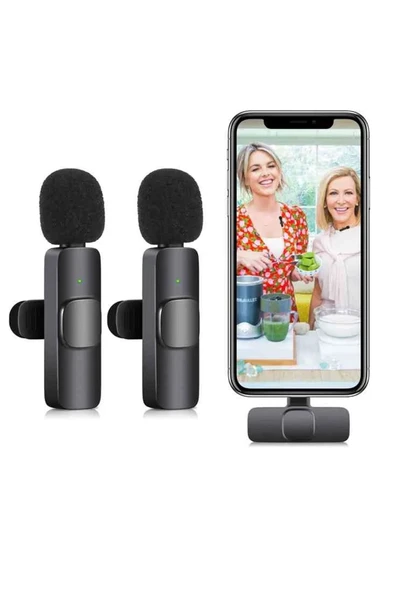 K9 Type-C Uyumlu Mikrofon - Siyah-(5796) - Resim 3