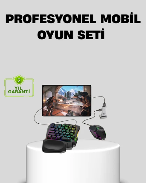 5’i 1 Arada Mobil Oyun Seti Bluetooth 5.3 Klavye Mouse Dönüştürücü Gaming Kit ürün görseli 1