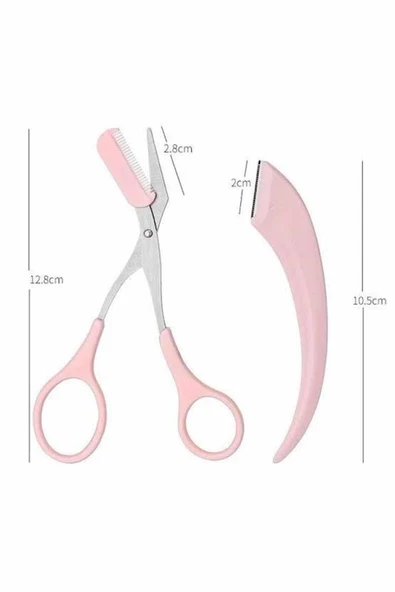 Kavisli Kaş Düzeltici Seti Kaş Makası ve Kaş Usturası Paslanmaz Çelik Bıçaklı - Resim 5