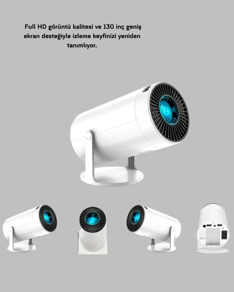 Kablosuz Bağlantılı Full HD Ev Sinema Projeksiyonu 160 ANSI Lümen - Resim 4