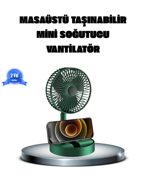 Katlanabilir Şarjlı Mini Fan 3 Kademeli Hız Ayarlı Taşınabilir ürün görseli 1